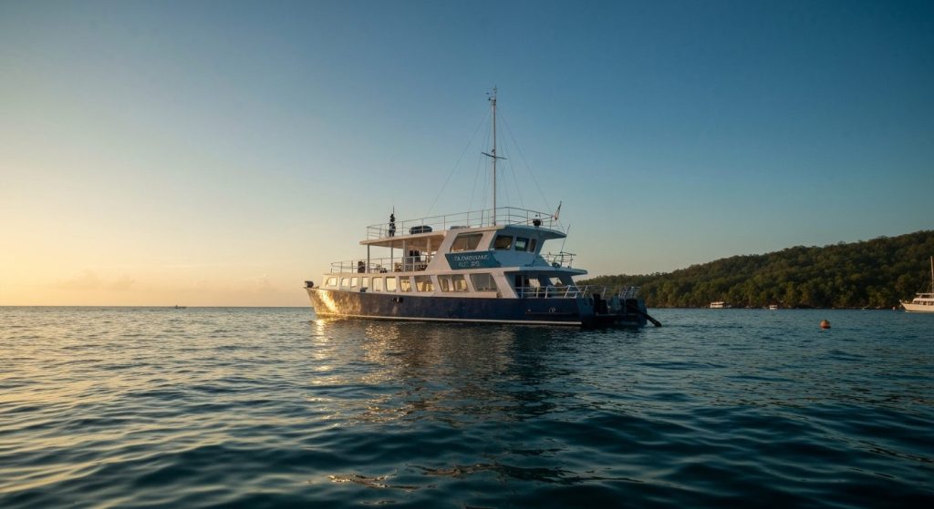 diving certification required liveaboard raja ampat — Photorealistic editorial travel photograph relevant to: The direct
