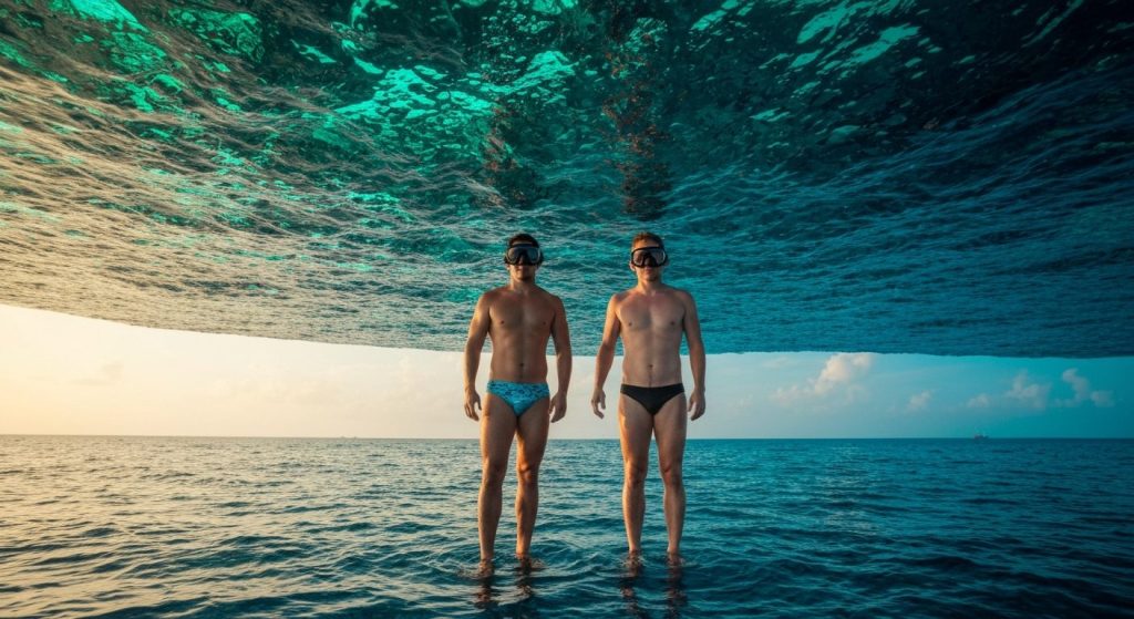 diving visibility weather conditions raja ampat — Photorealistic editorial travel photograph relevant to: The direct-boo