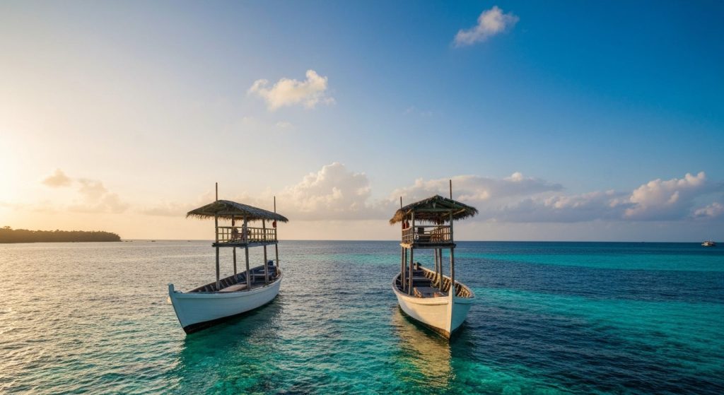 raja ampat honeymoon charter — Photorealistic editorial travel photograph relevant to: The direct-booking charter author